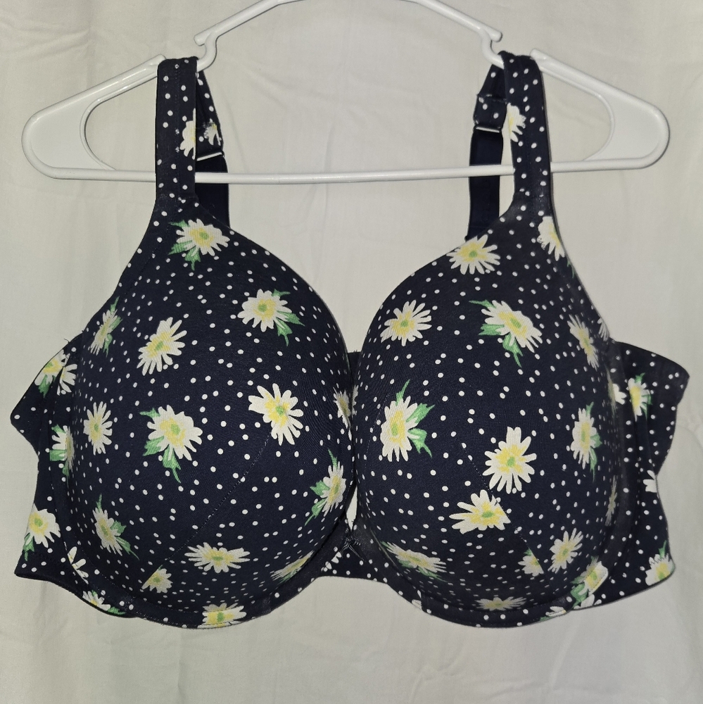 Cacique Bra Navy Blue Boost Plunge Size 50 DD